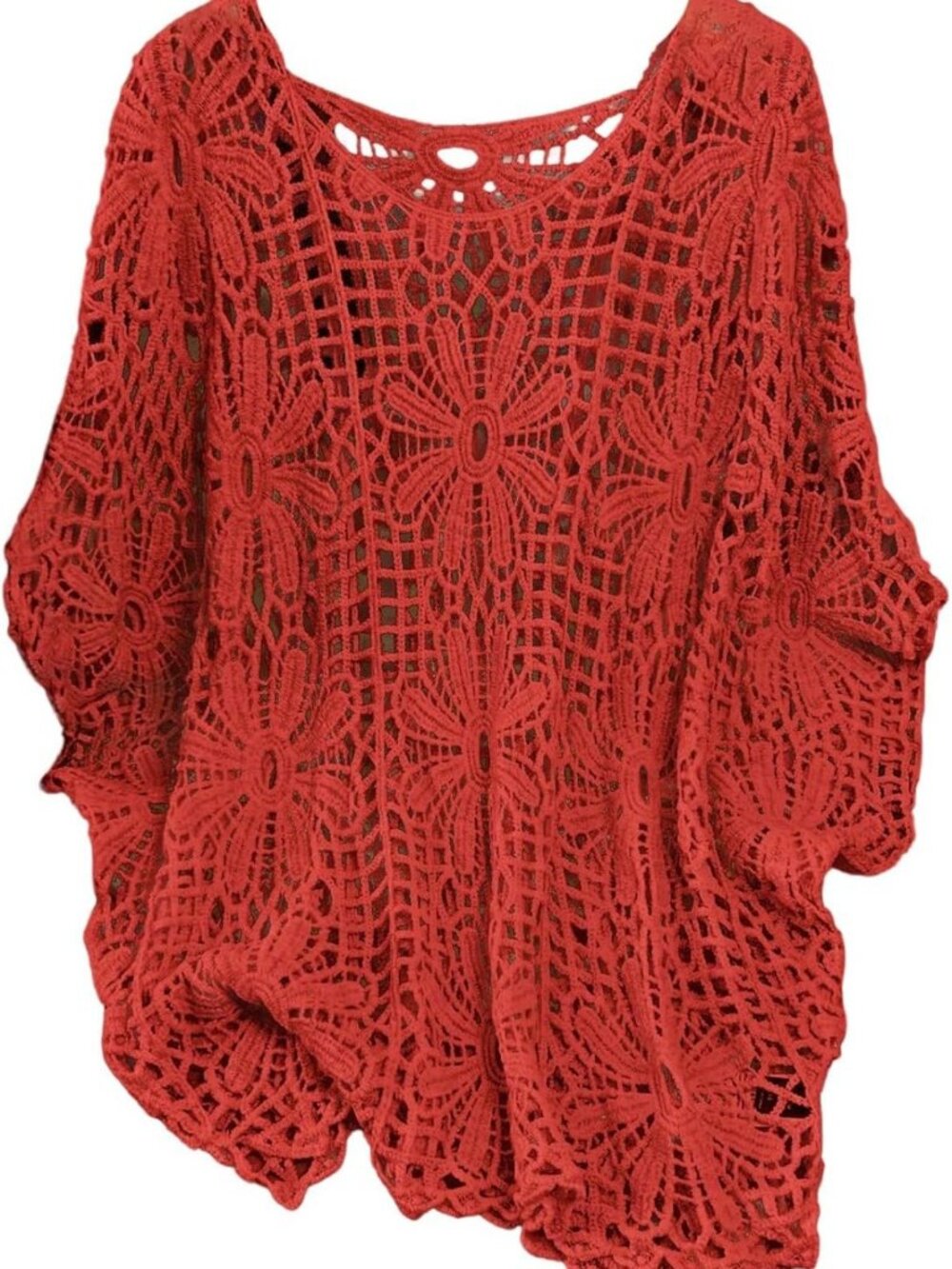 Plus Size Crochet Beach Cover Up Top | Boho Chic Summer Style